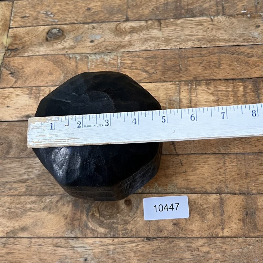 Threshold Studio McGee 5"Decorative Chiseled Wood Sphere Figurine Black - Picture 8 of 8